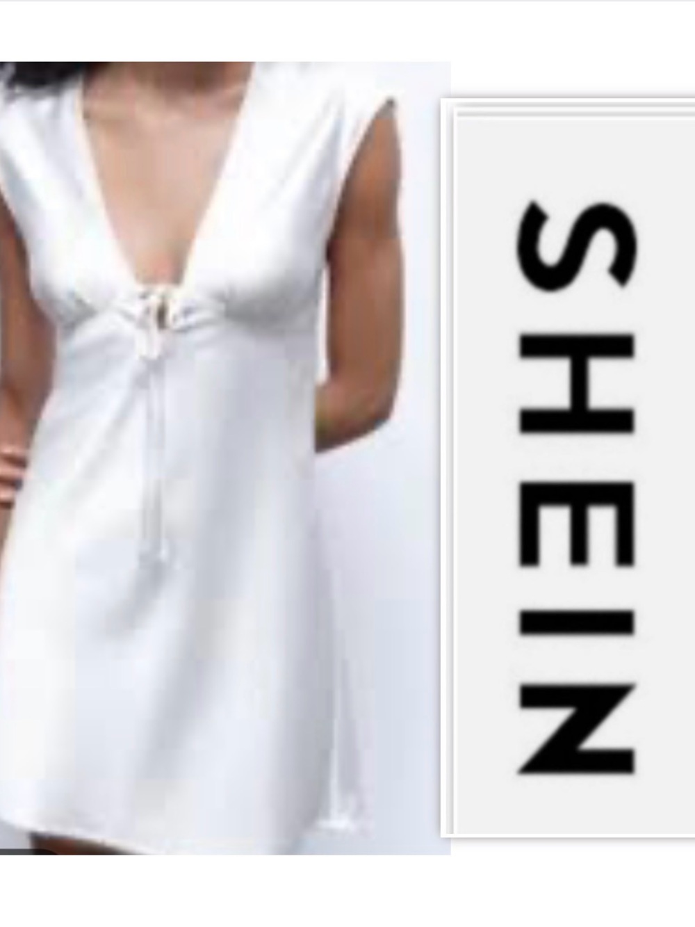 SHEIN White Satin Effect Mini Dress